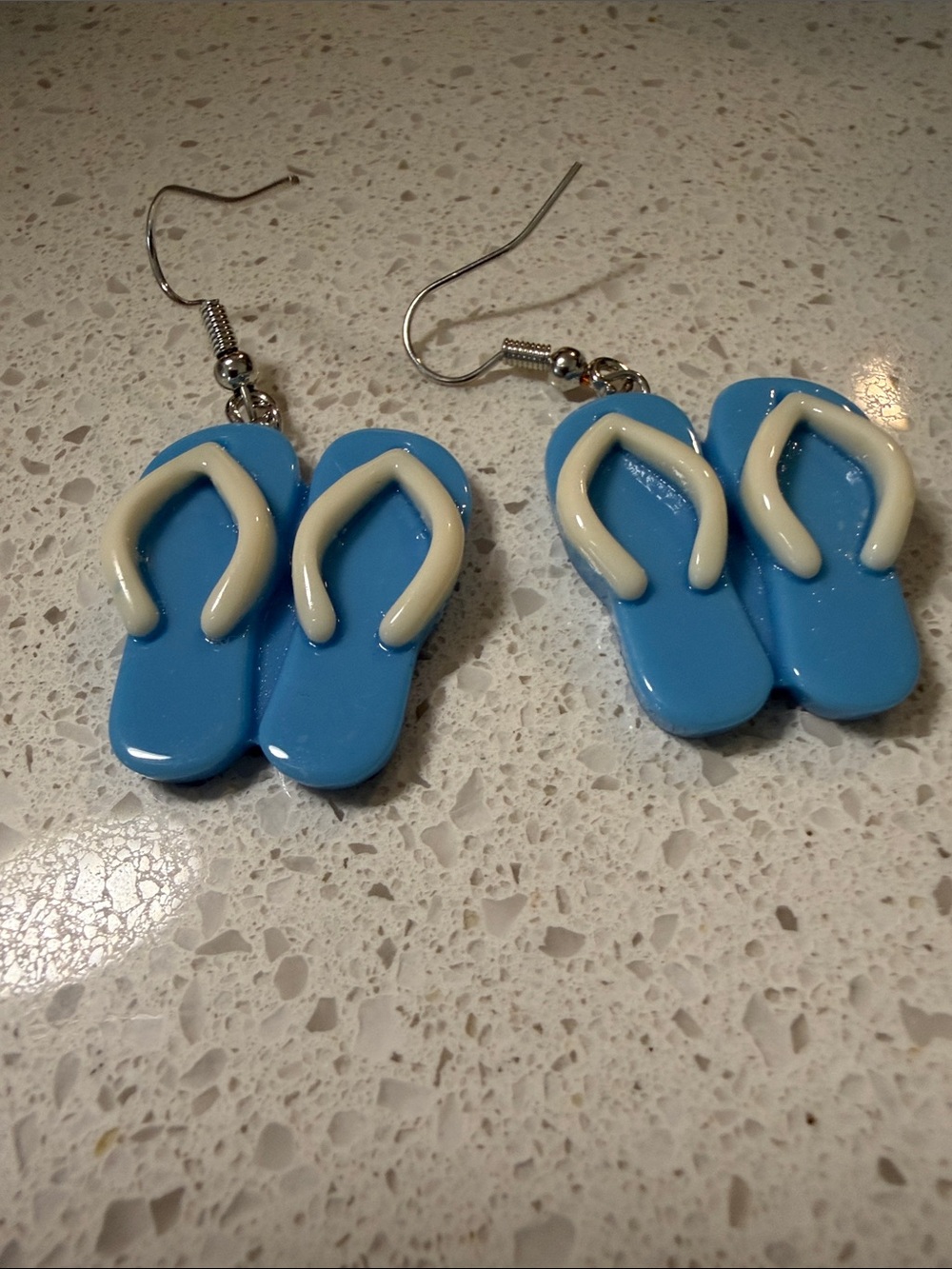 Blue Flip Flop Dangle Earrings